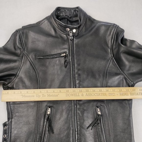 Vintage Wilson Black Leather Motorcycle Jacket Open Road Mens Medium - Picture 15 of 16